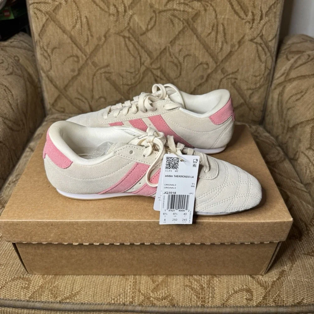 Adidas Taekwondo Lace J Women's Size 8 - Off White Bliss Pink Pink Fusion JQ4491
